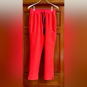 FIGS Fiery Coral Yola Skinny Scrub Pants ❤️‍🔥🪸❤️‍🔥